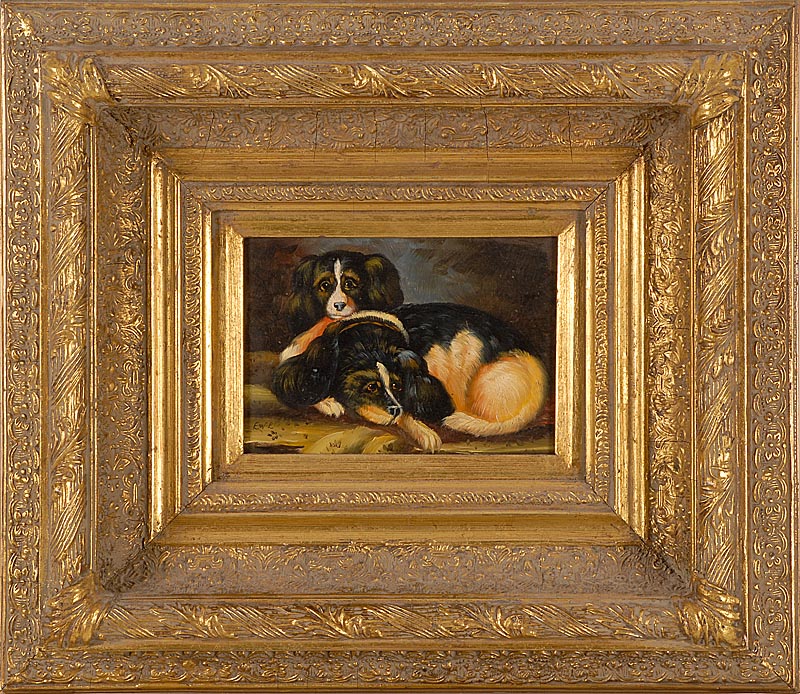 Appraisal: CONTINENTAL SCHOOLLate th CenturyPortrait of two spaniels Signed lower left