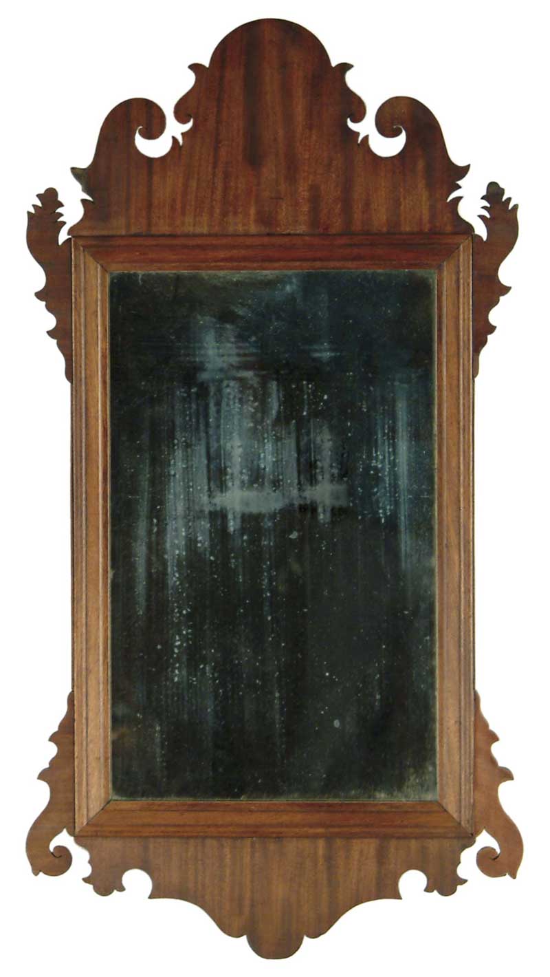 Appraisal: AMERICAN CHIPPENDALE MAHOGANY MIRROR The carved fancy frame retains its