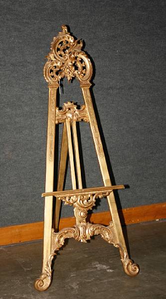 Appraisal: A Rococo style giltwood easel height ft in