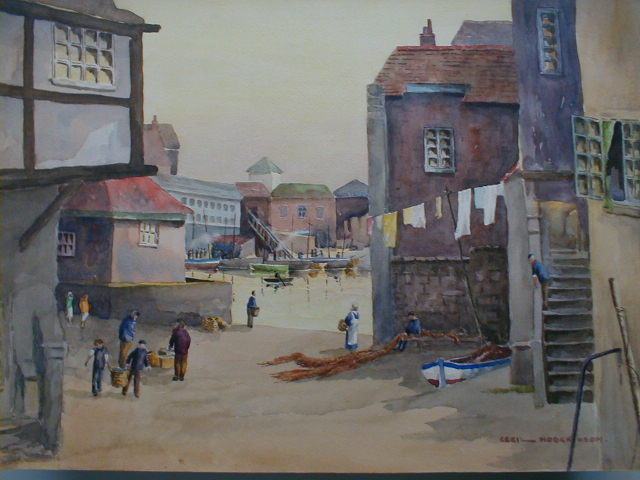 Appraisal: Cecil Hodgkinson - A similar harbour scene watercolour signed unframed