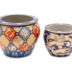 Appraisal: Two Chinese Export Porcelain Planters in the Japanese Taste Late