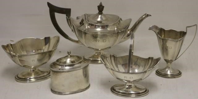 Appraisal: PC GORHAM STERLING SILVER TEA SET CA WITH MONOGRAM SET