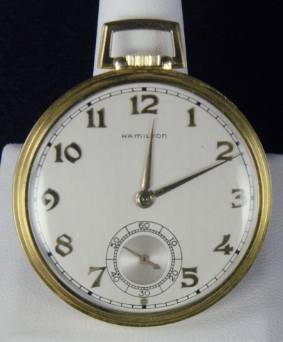 Appraisal: Hamilton K Gold PocketwatchSN X Grade Size s Jewel Running