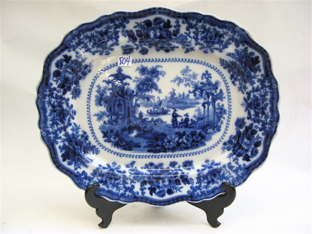 Appraisal: ENGLISH IRONSTONE FLOW BLUE OVAL PLATTER c - in the