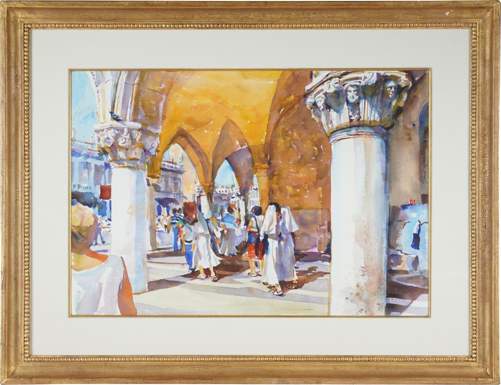 Appraisal: SHIRL GOEDIKE ARCADE OF THE DOGES PALACEwatercolor signed dated right