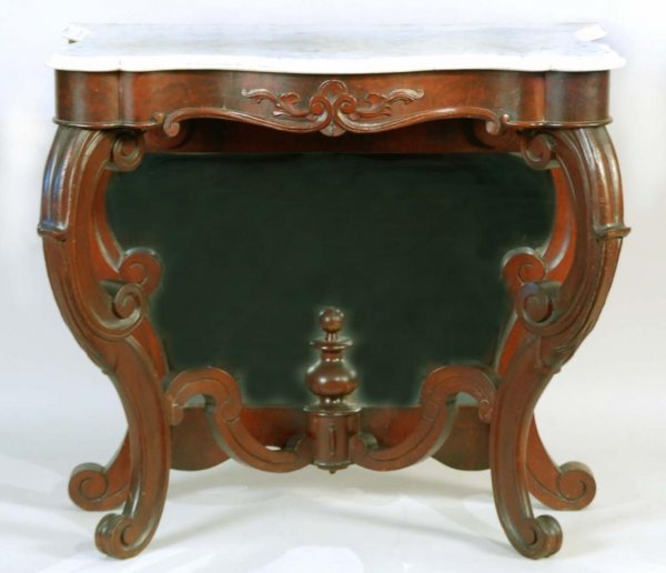 Appraisal: A walnut and marble top Victorian Renaissance Revival Pier table