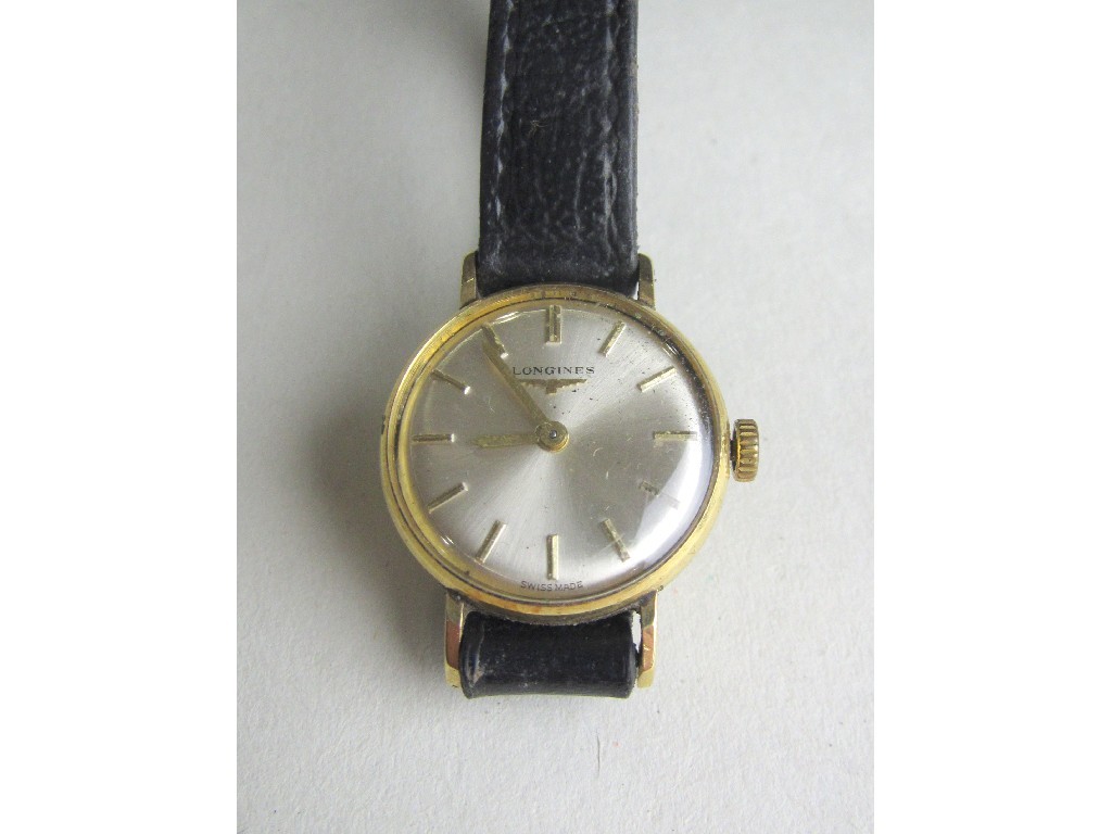 Appraisal: Ladies ct gold cased Longines wrist watch with silvered dial