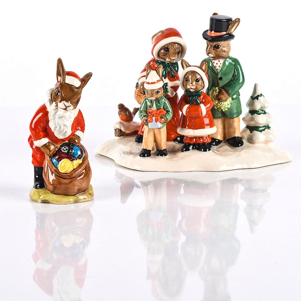 Appraisal: SET OF ROYAL DOULTON CHRISTMAS BUNNYKINS Includes Santa Bunnykins DB