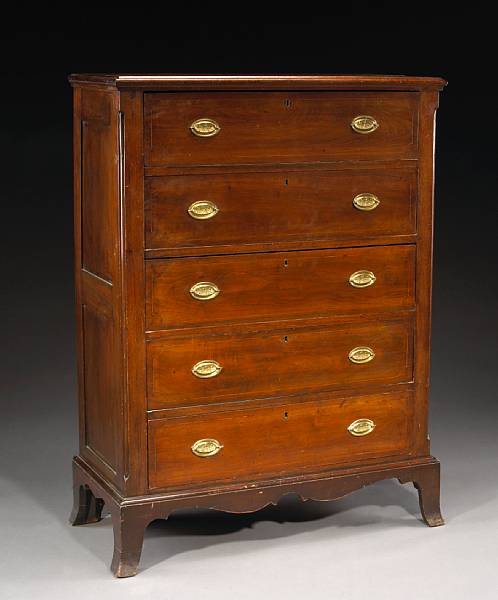 Appraisal: A Federal walnut inlaid tall chest Pennsylvania early th century