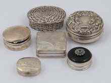 Appraisal: Six silver pillboxes