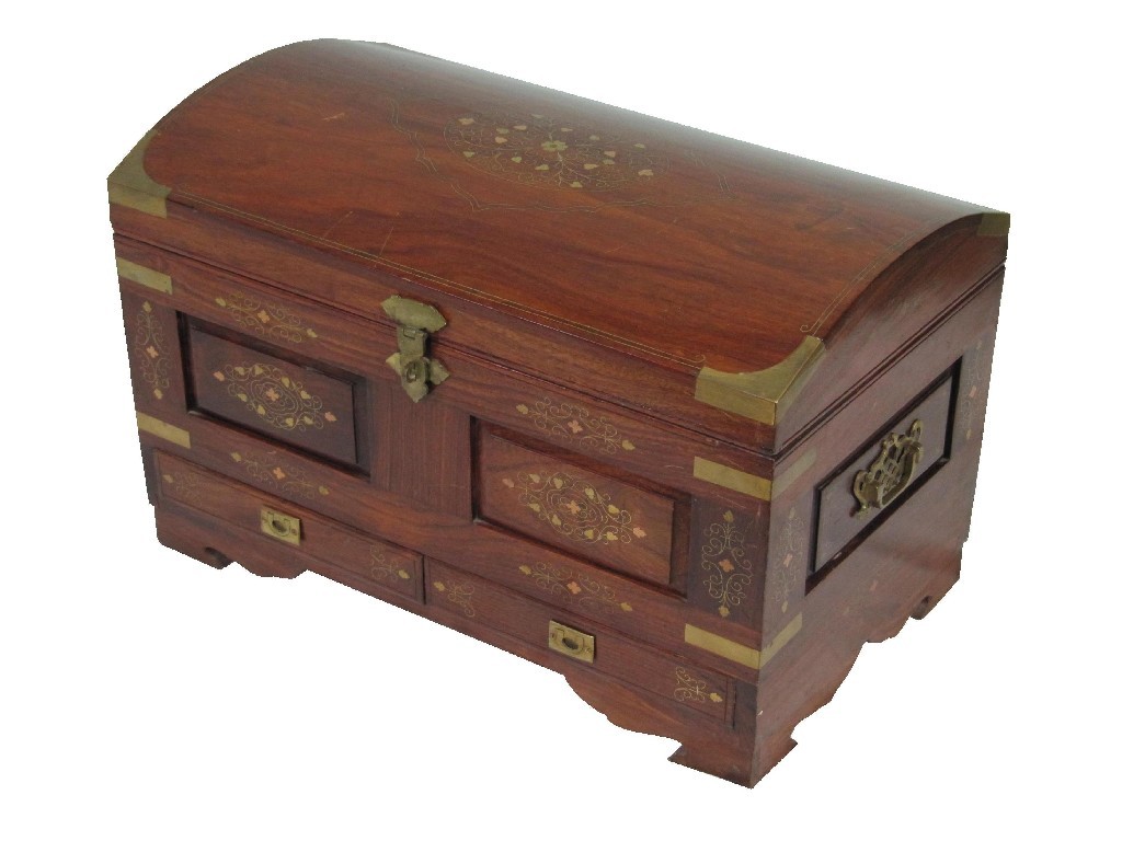 Appraisal: Mahogany brass bound collectors chest