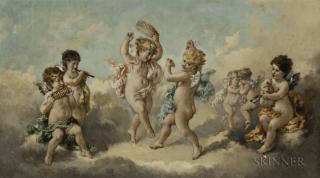 Appraisal: Charles Augustus Henry Lutyens British - Cherubs Dancing and Playing