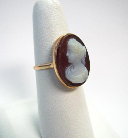 Appraisal: Antique Carved Shell Cameo Yellow Gold Ring