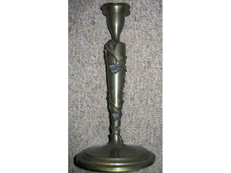 Appraisal: PAIRPOINT M F G CO Gilt metal candlestick with applied