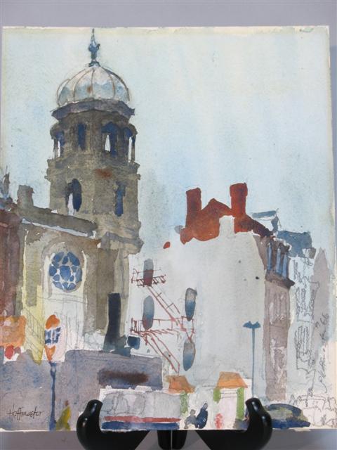 Appraisal: PAUL RICHARD HOFFMASTER AMERICAN TH CENTURY OLD WASHINGTON SYNAGOGUE Watercolor