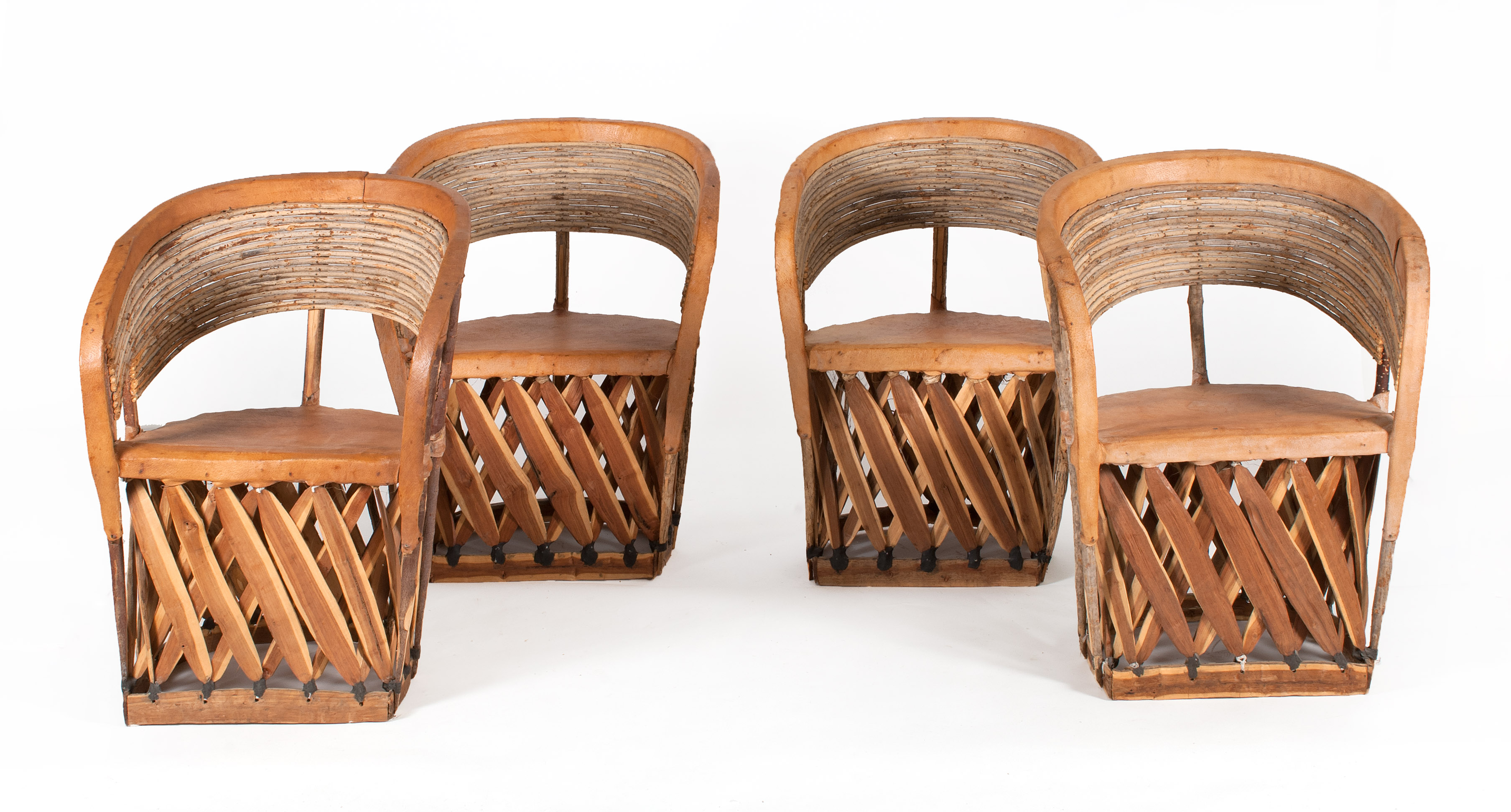 Appraisal: SET OF FOUR CONTEMPORARY SOUTHWESTERN-STYLE ARMCHAIRS American Late th CenturyBentwood