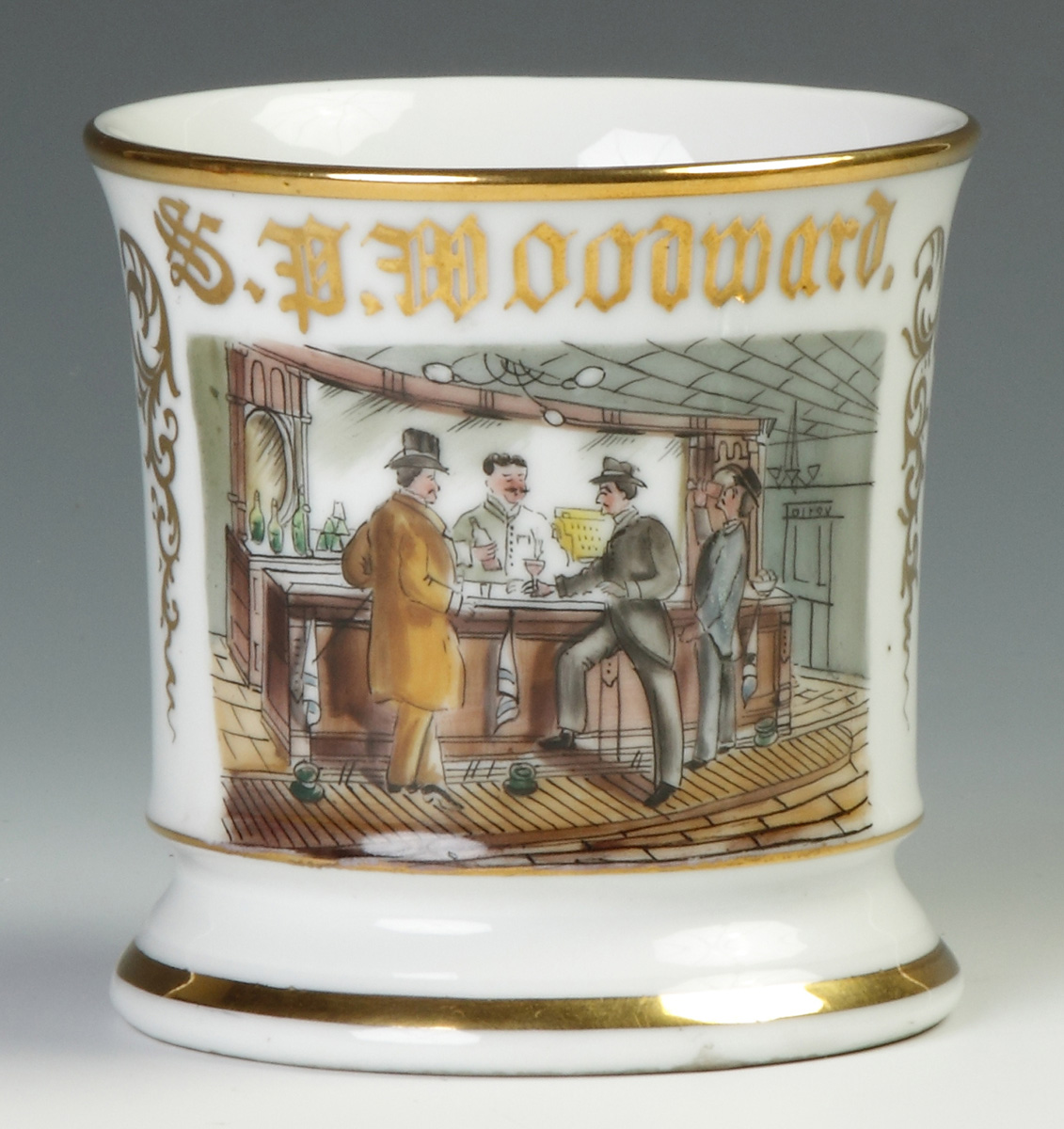 Appraisal: Vintage Bartender Occupational Shaving Mug S P Woodward