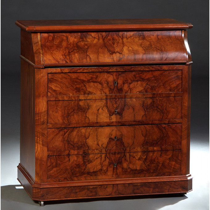 Appraisal: French Louis Philippe Carved Walnut Chemin-de-Fer Marble Top Washstand th