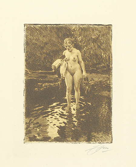 Appraisal: ANDERS ZORN The Ford Etching and drypoint printed in reddish-brown