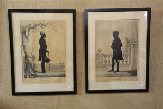 Appraisal: TWO LITHOGRAPHS BY KELLOGG Silhouette's of Andrew Jackson and John