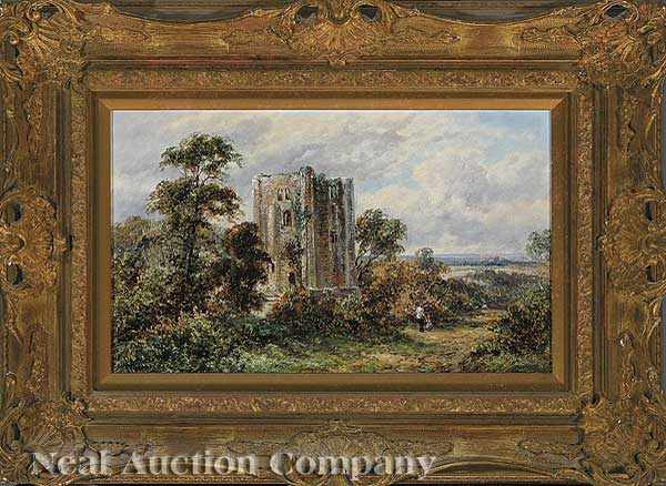 Appraisal: Thomas Thomas British th c Ruins oil on canvas signed