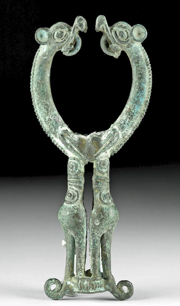 Appraisal: Luristan Bronze Master of Animals Finial Ancient Near East northwestern