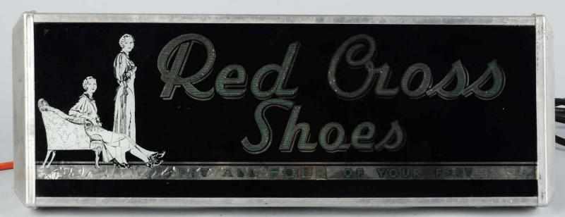 Appraisal: Red Cross Shoes Reverse Glass Light-Up Neon Sign Nice vintage