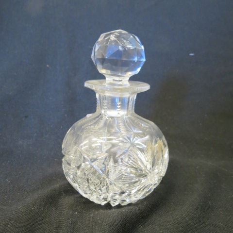 Appraisal: Cut Glass Cologne or Perfume Bottle feathered starburst brilliant period