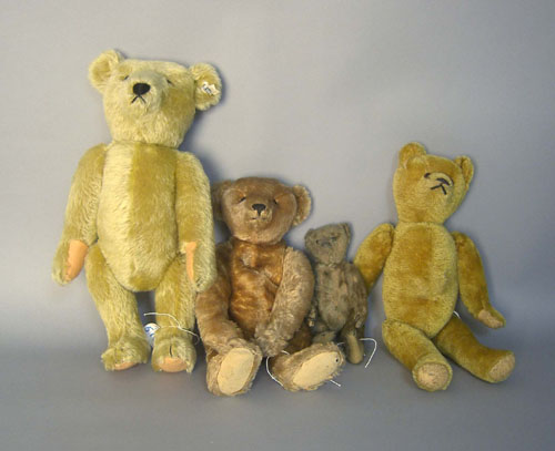 Appraisal: Tagged Steiff teddy bear h together with three other bears