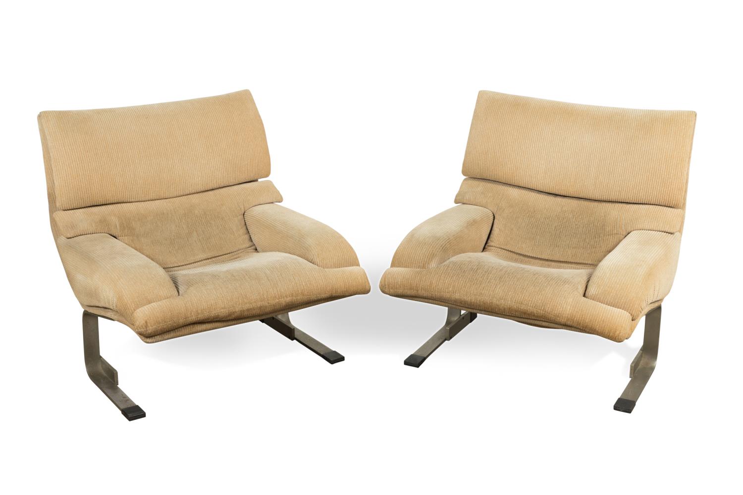 Appraisal: PAIR SAPORITI ONDA ARMCHAIRS CA Pair of Giovanni Offredi Italian