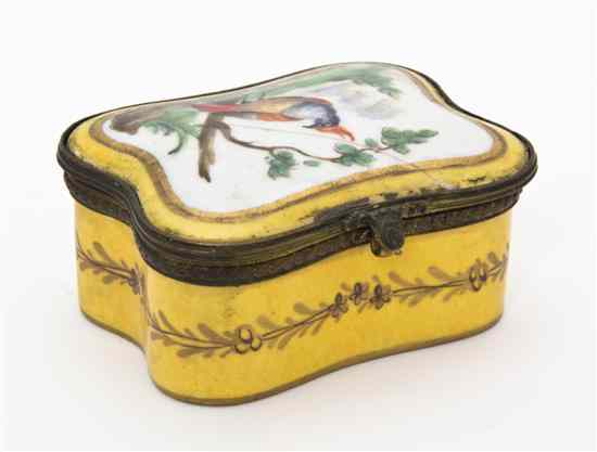 Appraisal: A Sevres Style Porcelain Table Box the shaped rectangular top