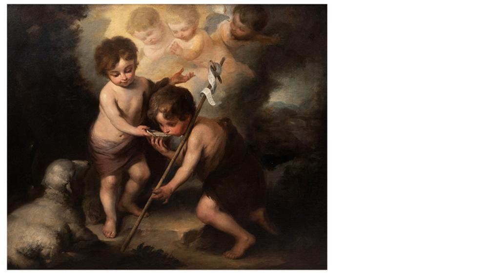 Appraisal: AFTER BARTOLOME MURILLO INFANT CHRIST SAINT JOHN THE BAPTIST WITH