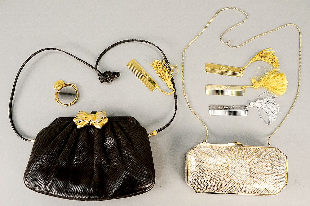 Appraisal: Two Judith Leiber bags including a silver and gold sunburst