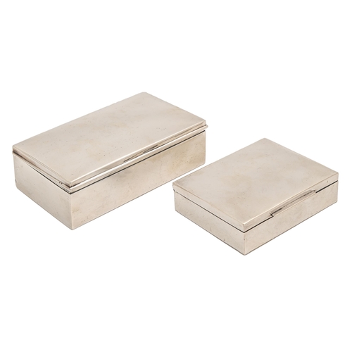 Appraisal: Two Continental silver cigarette boxes cedar lined and cm l