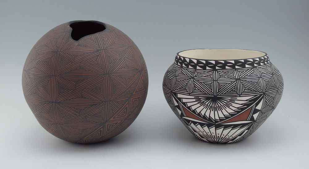 Appraisal: SOUTHWEST ACOMA POTTERY POTS Circa latter th Century to include