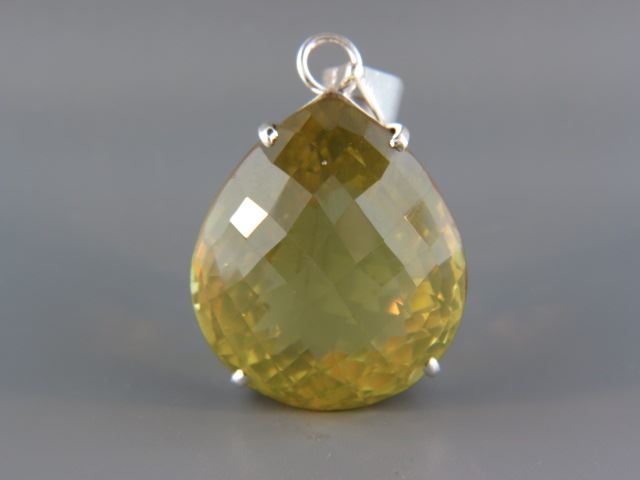 Appraisal: Lemon Citrine Pendant vivid teardrop shape gem weighing approx carats