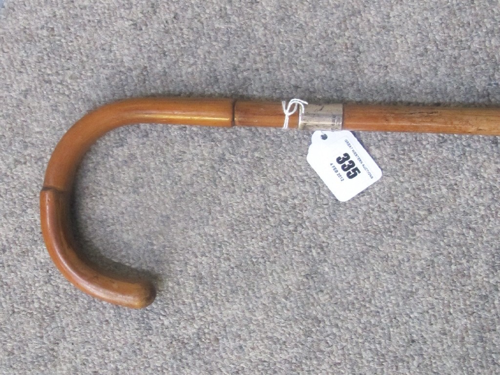 Appraisal: Silver mounted walking stick