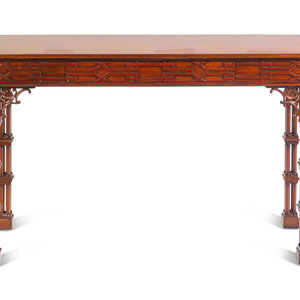 Appraisal: A George III Style Mahogany Side Table th Century Height