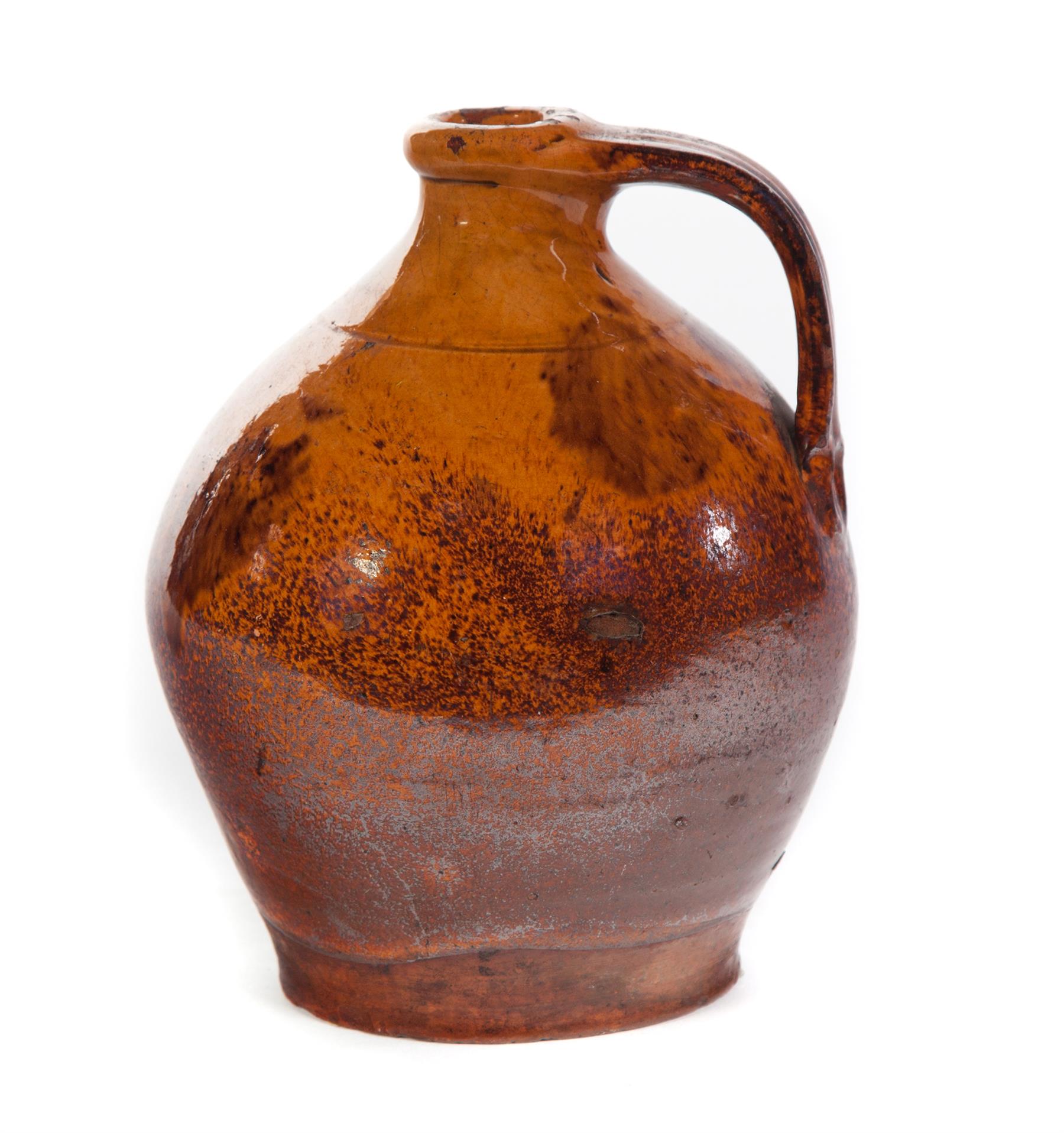 Appraisal: NEW ENGLAND REDWARE JUG Possibly southern Massachusetts mid th century