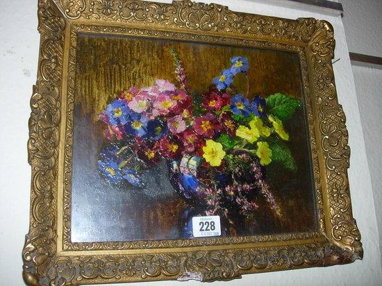 Appraisal: NAN C LIVINGSTON British - 'Primulas' initialled lower left oil