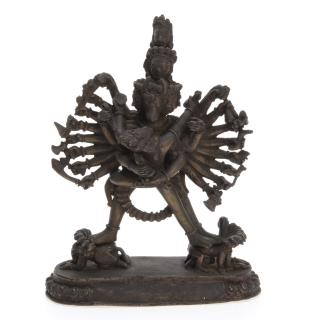 Appraisal: Sino-Tibetan bronze of Narasimha th th c avatar of the