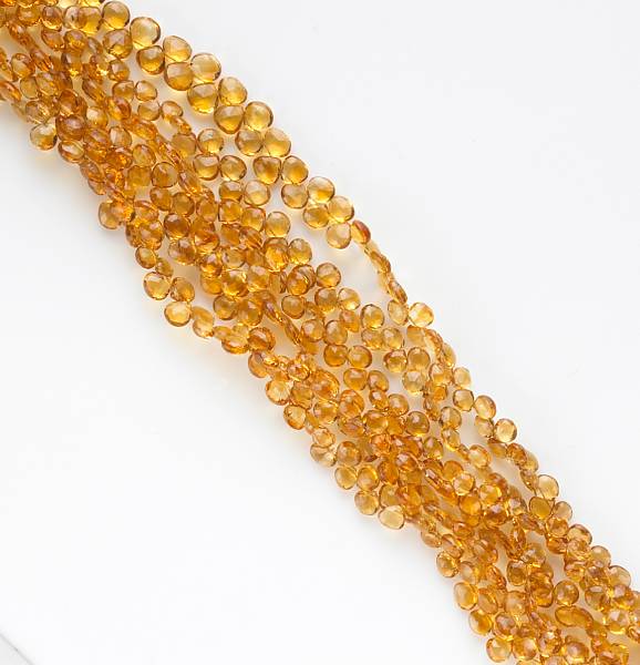 Appraisal: A citrine and k gold torsade necklace length in