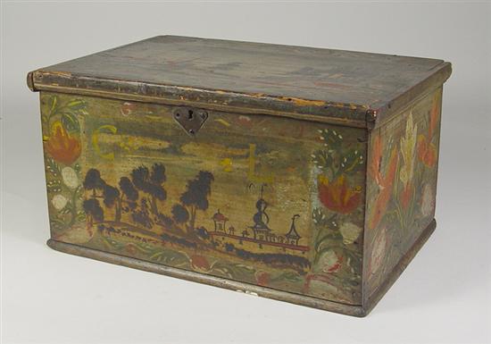 Appraisal: Paint Decorated Folk Art Box Mid th Century American or