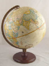 Appraisal: A relief globe with wooden base by Replogle globes