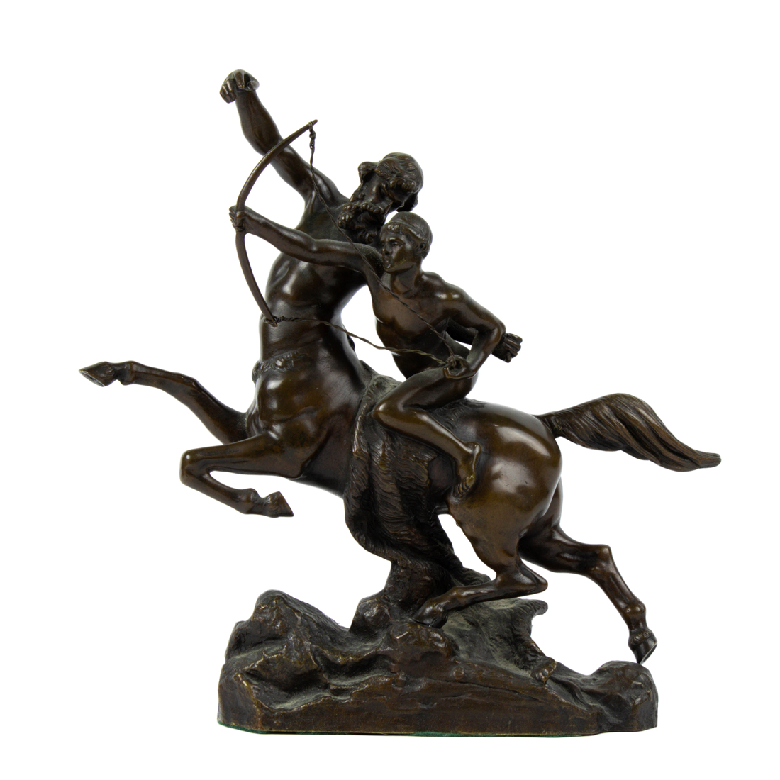 Appraisal: A FRENCH PATINATED BRONZE MODEL OF THE EDUCATION OF ACHILLES