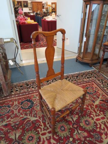 Appraisal: th Century Side Chair rush seat