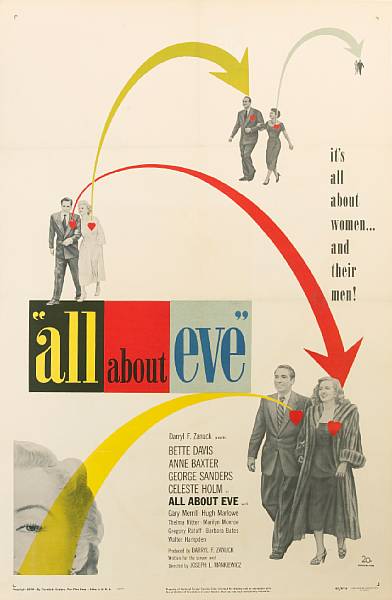 Appraisal: All About Eve th Century Fox one-sheet condition C linen-backed