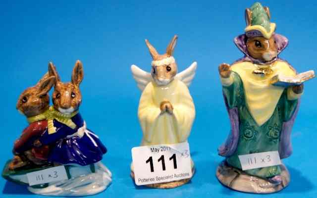 Appraisal: Royal Doulton Bunnykins Sleigh ride DB Angel DB amd Mystic