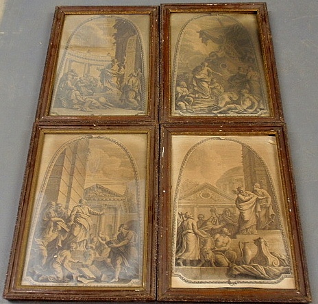 Appraisal: - Set of four classical scene lithographs As found -