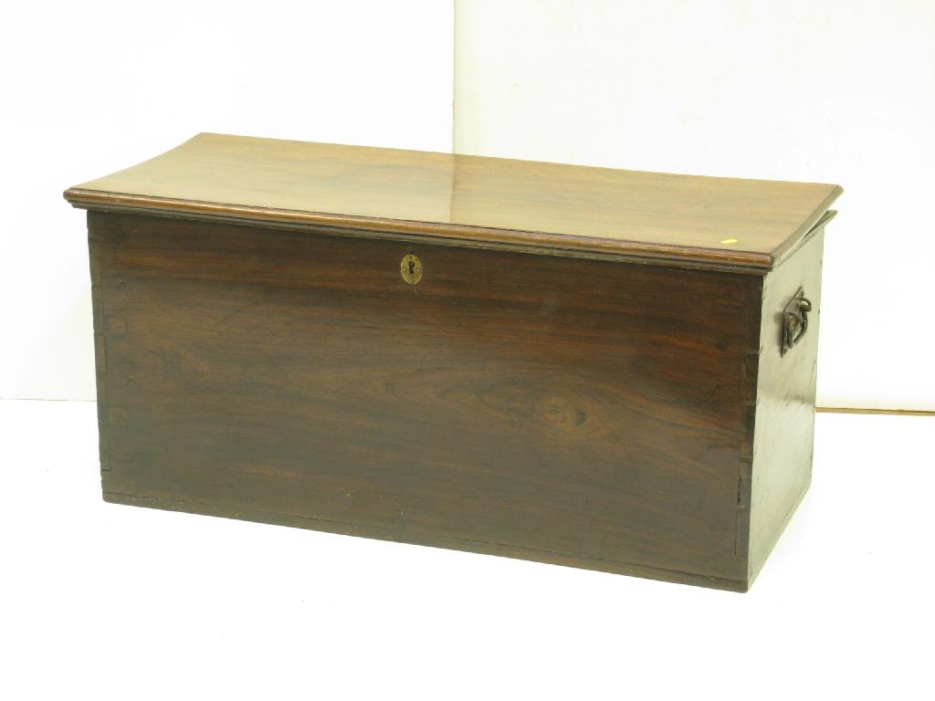 Appraisal: A th Century padouk Blanket Chest with hinged lid and